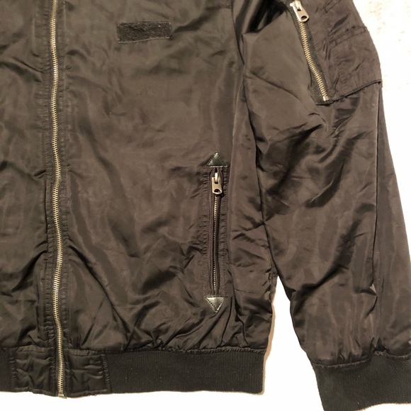 Goodfellow & Co. Bomber Jacket Mens Size Large Black and Orange - Picture 3 of 11